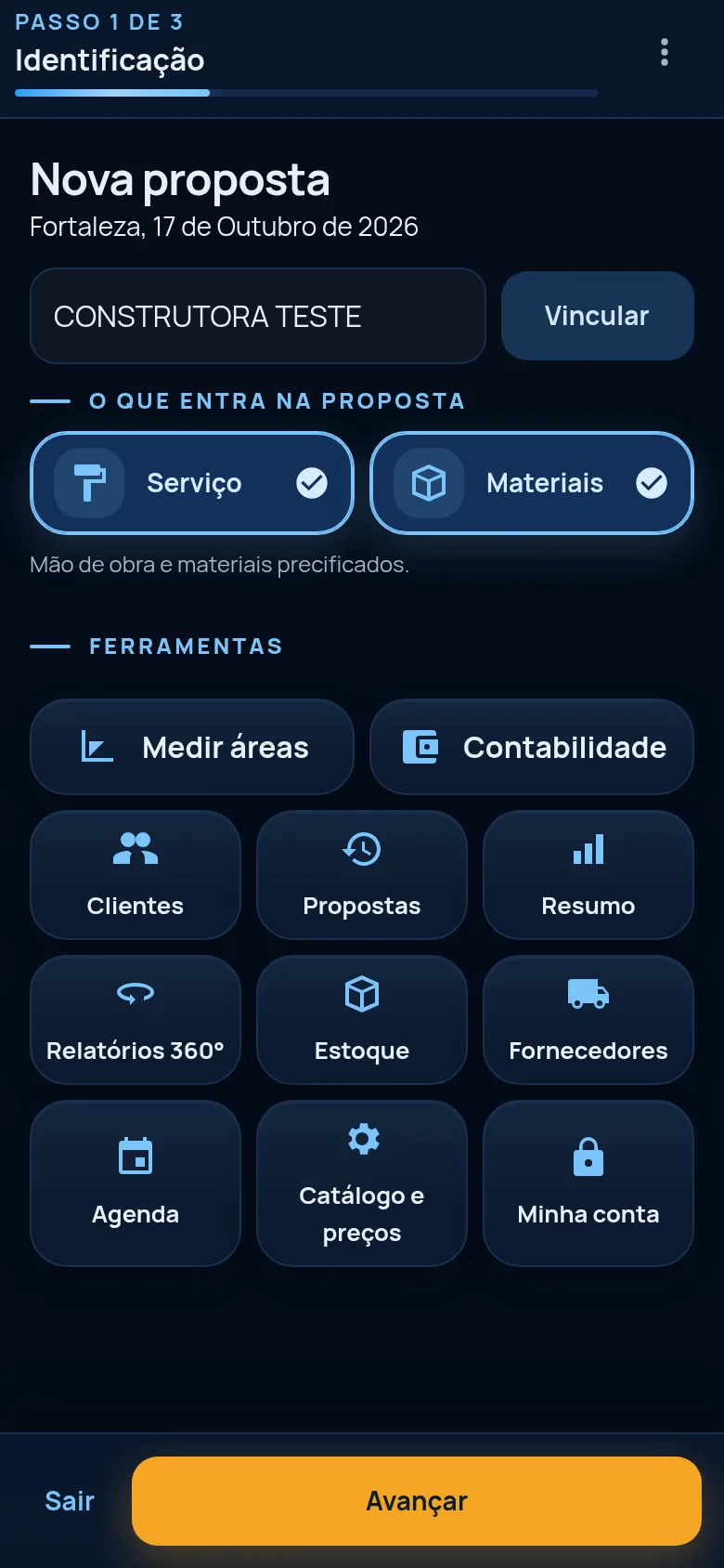 Tela do Fujita Admin: cadastro de uma obra de demonstração.